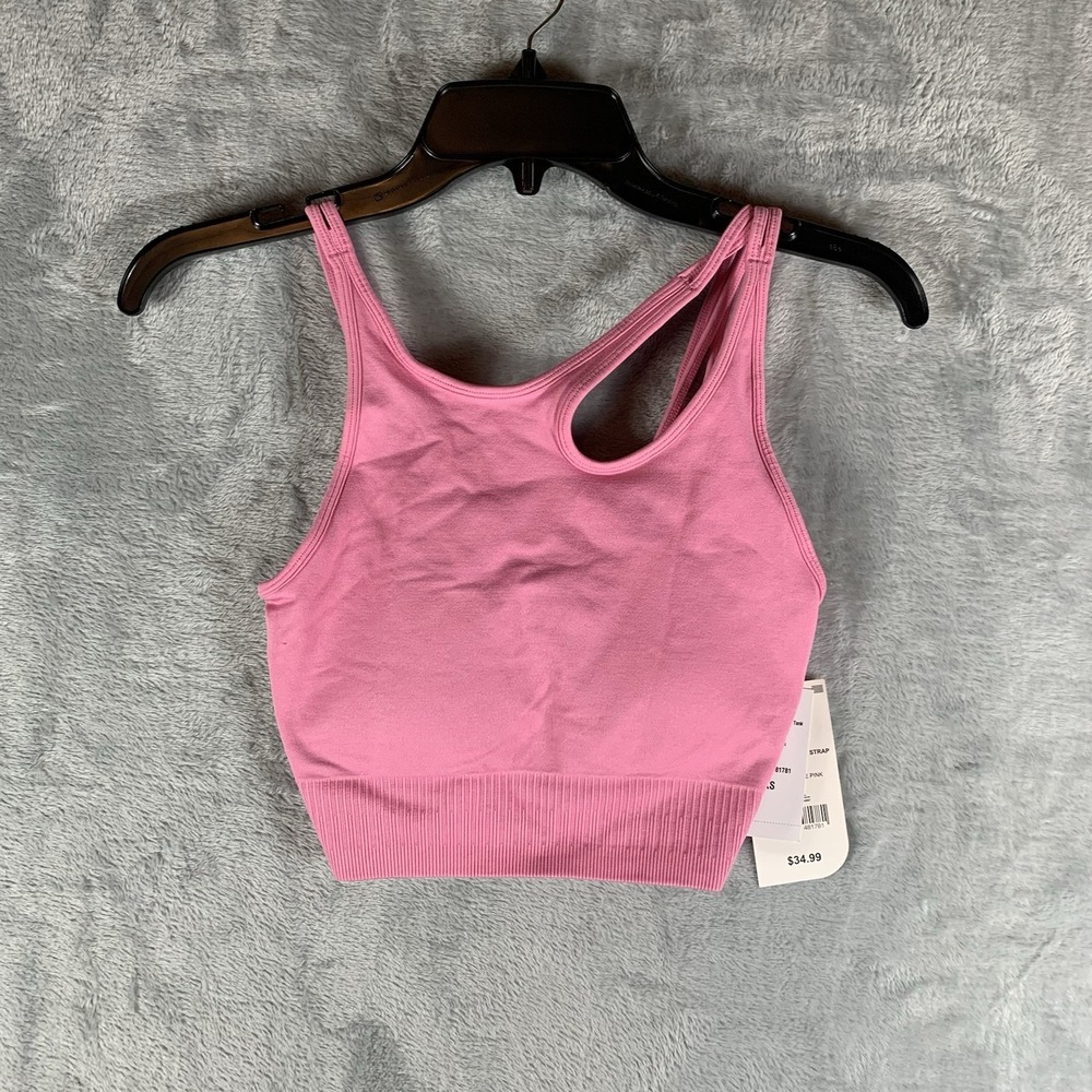 Cotton On Body Women's Sports Bra Seamless‎ Double Strap Tank Pink XS